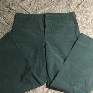 American Eagle Women's Super Hi Rise Flare Corduroy Jeans in Dark Green